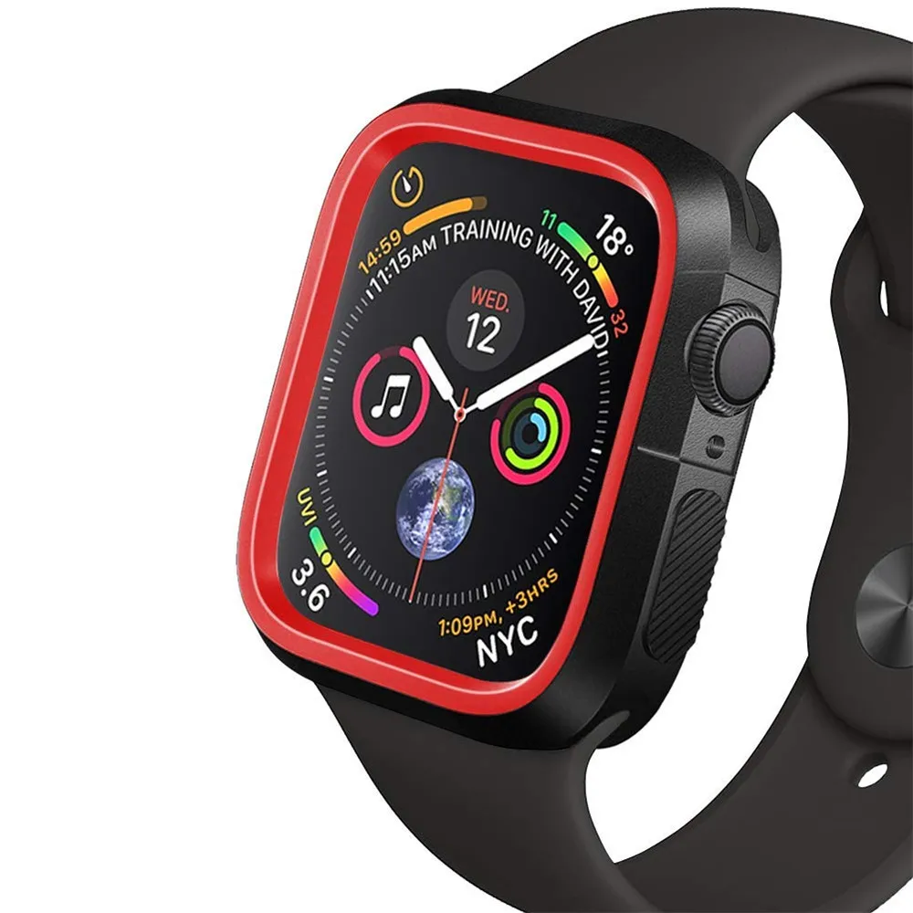 Модный Двухцветный силиконовый чехол для Apple Watch Series 1/2/3, чехол с рамкой, полная защита 42 мм, 38 мм, для i Watch 4, чехол 4