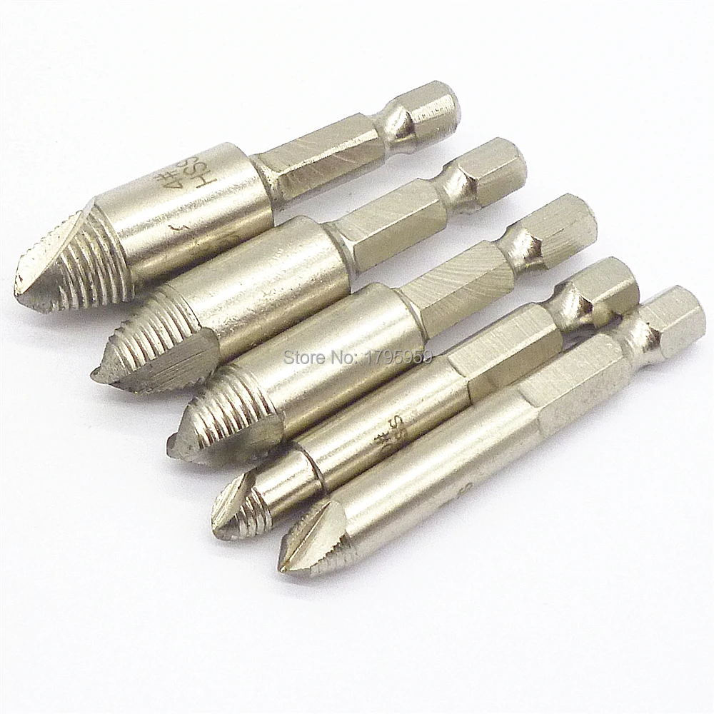 5 шт. HSS шнековый экстрактор набор буров для дрели 1/4 &quot(6 35 мм) шестигранный