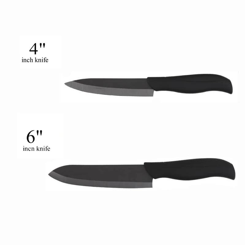 4inch and 6inch Набор керамических ножей, кухонные ножи, 3, 4, 5, 6 дюймов, циркониевые черные лезвия для очистки овощей и фруктов, керамические ножи, инструменты для приготовления пищи - Цвет: 4inch and 6inch