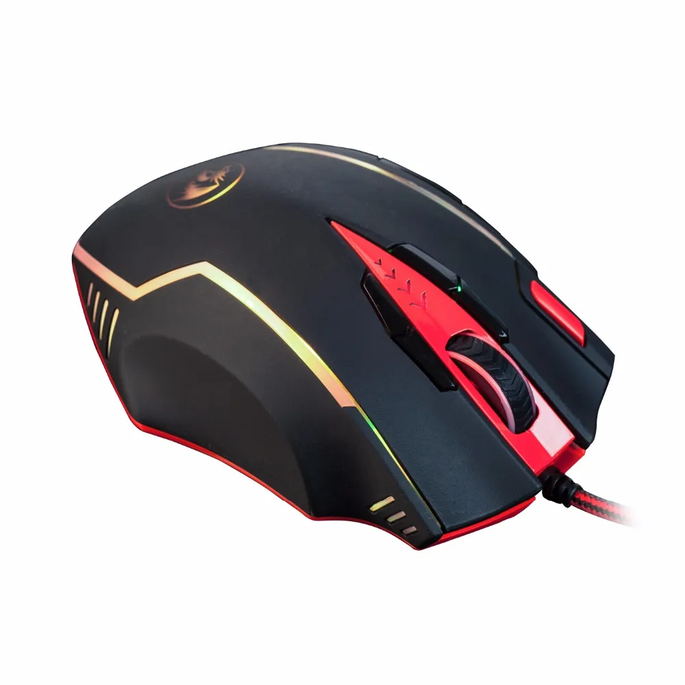 Redragon M902 SAMSARA Лазерная игровая Мышь 12400 Точек на дюйм RGB мышь с подсветкой Программируемый Эргономичный дизайн для геймера PC компьютер