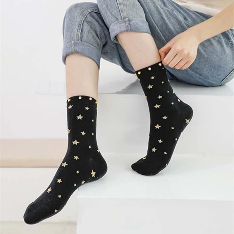 Оригинальные модные блестящие носки в стиле харадзюку женские повседневные