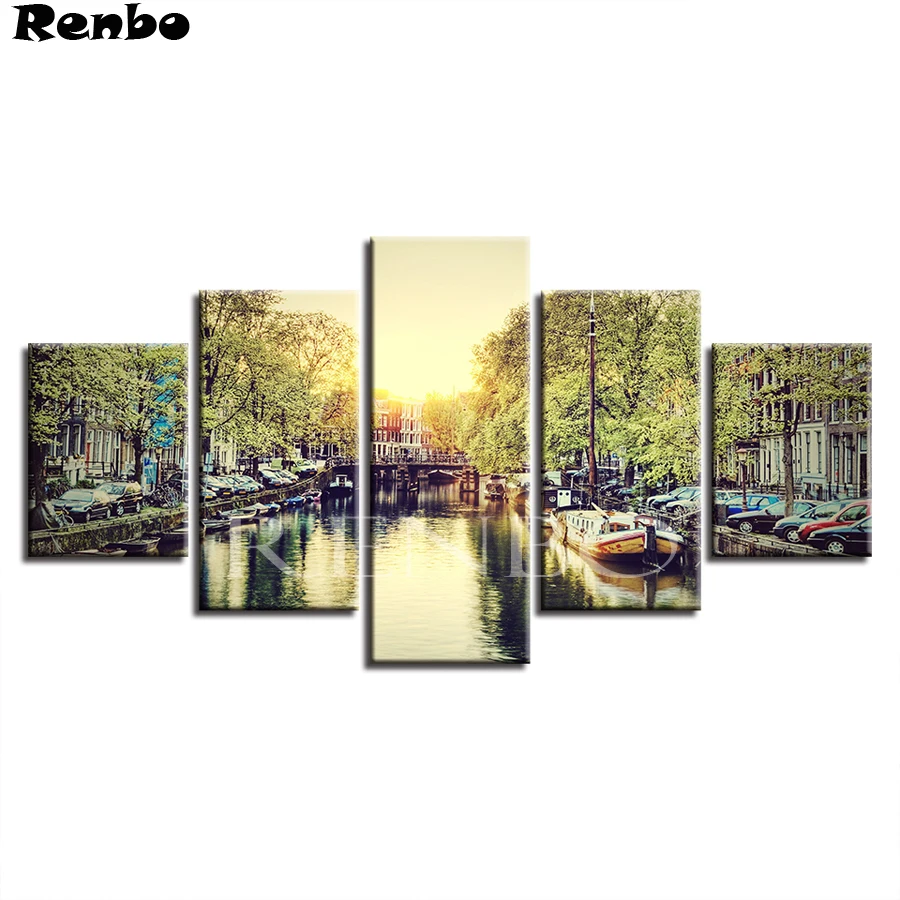 

Full Square 5D DIY Diamond Painting 5Pcs Amsterdam City Scenery,Diamond Embroidery Cross Stitch,3d,Mosaic,stickers,home decor