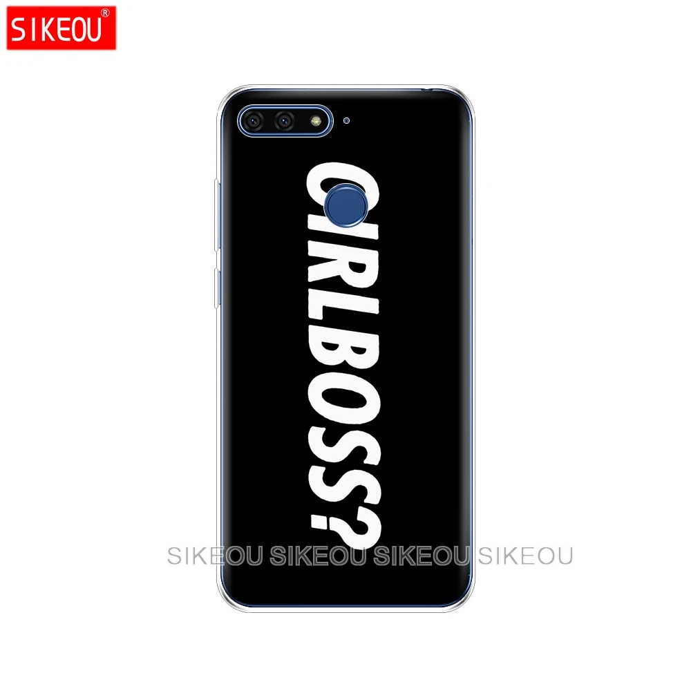Силиконовый чехол для телефона Huawei Honor 7A PRO 7C Y5 Y6 Y7 Y9 2017 2018 Prime Cute girl boss защитный с