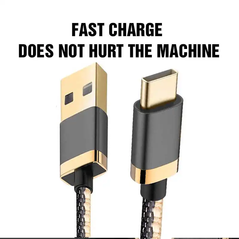 Кабель Micro usb type-C, 1 м, 3 А, быстрая зарядка, ковбой, USB, синхронизация данных, мобильный телефон, для huawei, Xiaomi, Android, samsung, шнур для передачи данных