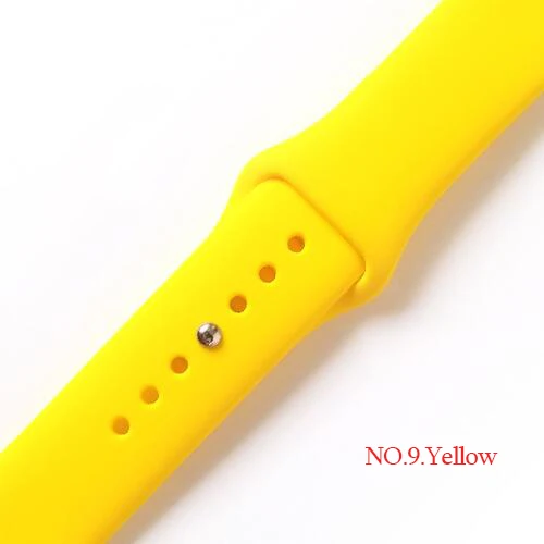 Силиконовый спортивный ремешок Correa для Apple Watch, 42 мм, 38 мм, 44 мм, Iwatch, серия 4, 3, 2, 1, резиновый браслет, ремешок для наручных часов - Цвет ремешка: NO.9.Yellow