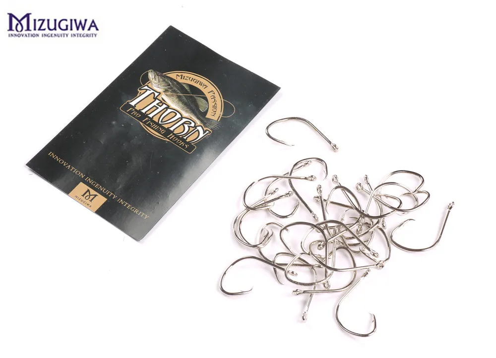 100pcs Mizugiwa Circle Hook Octopus Jig Big Hooks 1/0 2/0 Fishing Silver Color Thorn Tech Bass Carp Pesca Fishhook | Спорт и