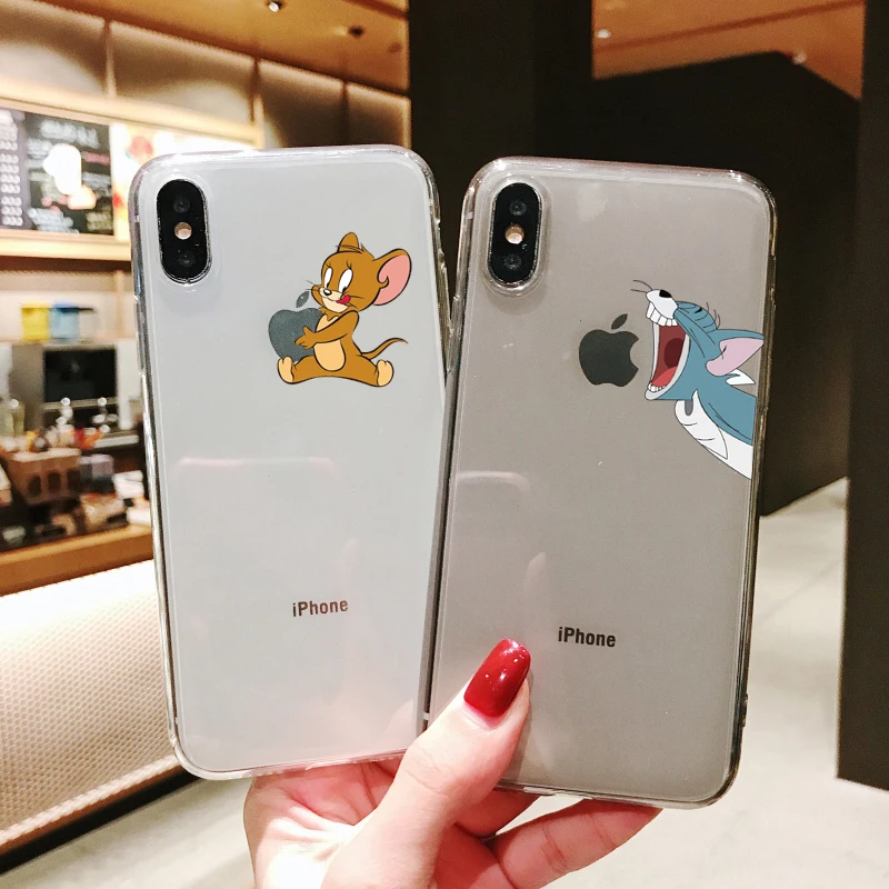 Droll Tom and jerry hug логотип модный ТПУ Мягкий силиконовый чехол для телефона для iphone 11 Pro MAX 5 5S SE 6 6S Plus 7 8 Plus X10 XR XS MAX