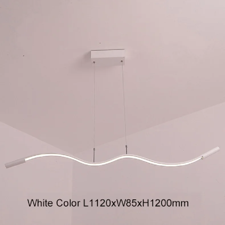 White 112x8cm Современный светодиодный подвесной светильник для Кухня бар 110V 220V светильник Suspendor Avize блеск современный подвесной светильник для офиса Кофе магазинов - Цвет корпуса: White 112x8cm