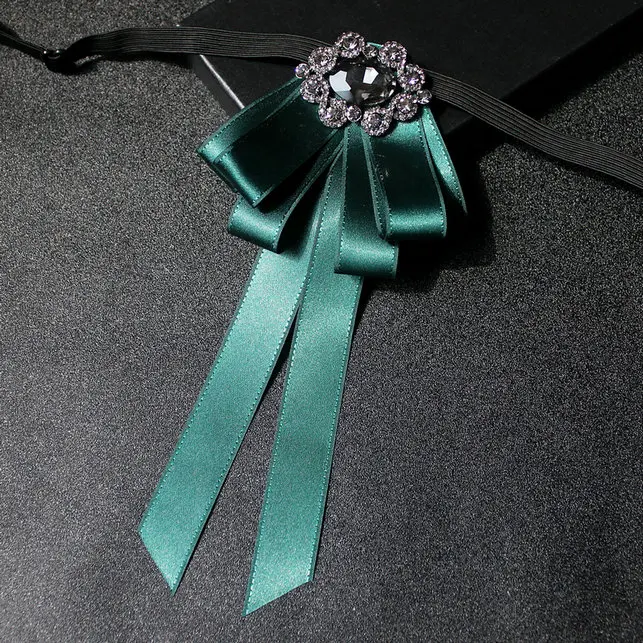 Rhinestone Bow tie Британский мужской женский Шелковый атласный бант из ленты, галстук-платок, роскошный галстук для жениха, бизнес, Свадебная вечеринка, сплав, кристаллы, стразы, галстук-бабочка - Цвет: Rhinestone Bow tie