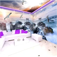 beibehang large wallpaper 3d reef sea gull scenery the sea background modern europe mural for living room painting home decor