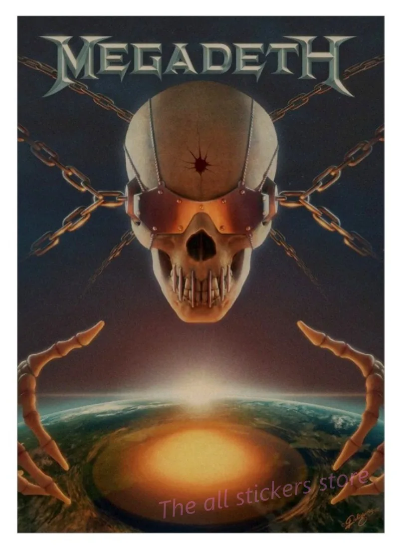 Megadeth плакат. Рок-арт постер ретро ностальгия крафт-бумага декоративная живопись постер стикер стены/6045
