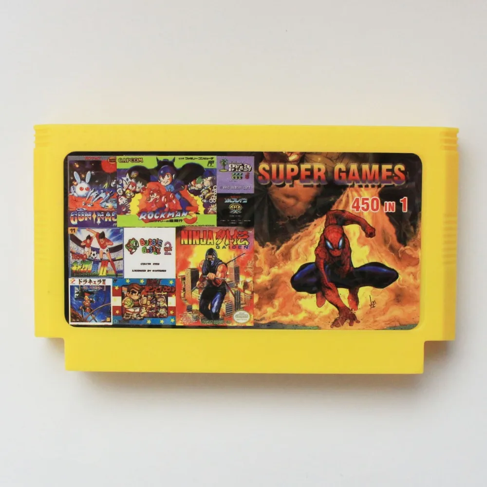 450 в 1 большой желтый 8 бит 60 s карточная игра|game navigation|card game piggames 128mb video card |