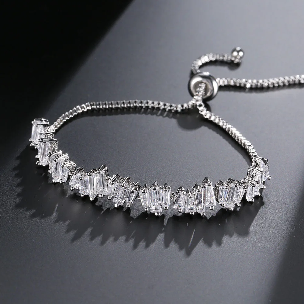 

Popular Adjustable Women Bracelet Dangle Fashion Jewelry Shiny Cubic Zircon For Women Girl Birthday Gift Wholesale