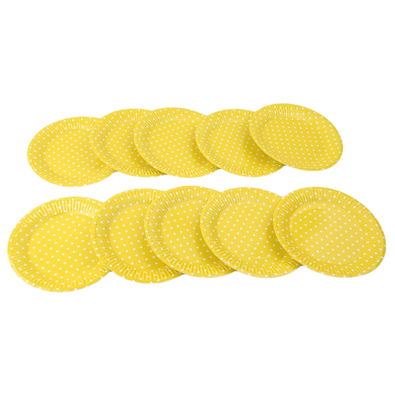 10Pcs/Pack Disposable Polka Dot Round Paper Plates Dishes Wedding Birthday Party Supplies Tableware Decor | Дом и сад