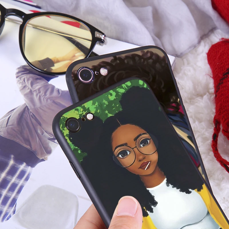Чехол для телефона девочек в африканском стиле iphone7 8 Plus милый роскошный мягкий