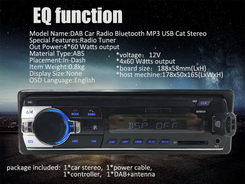 FM AM AUX DAB+ Bluetooth USB SD слот для карты радио кассетный плеер 1 DIN RDS ЖК-дисплей автомобильный аудио mp3-плеер Авторадио автомобильное радио