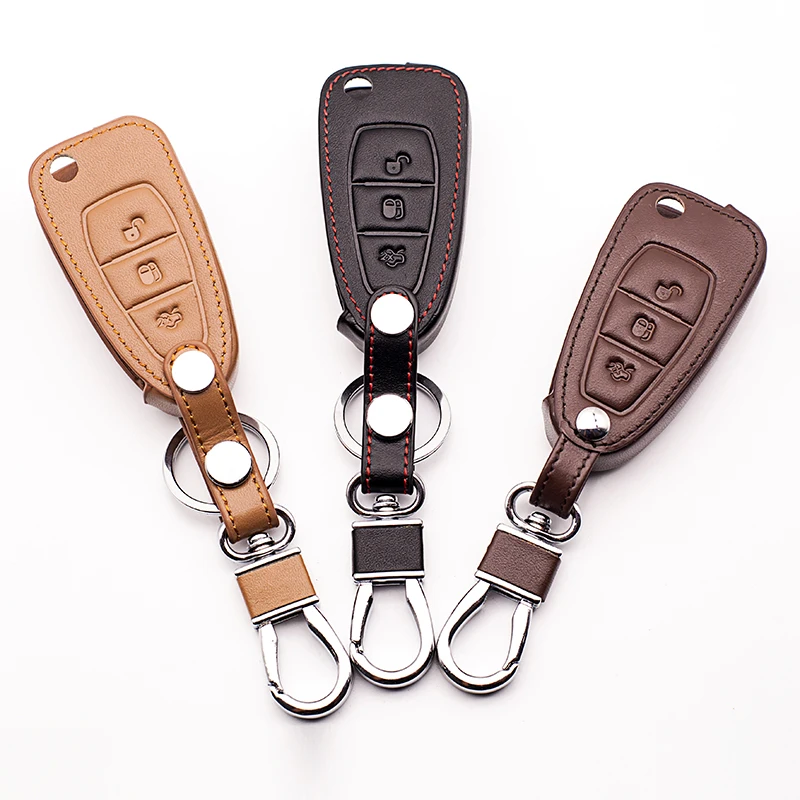 Высококачественный чехол из натуральной кожи для автомобильного ключа