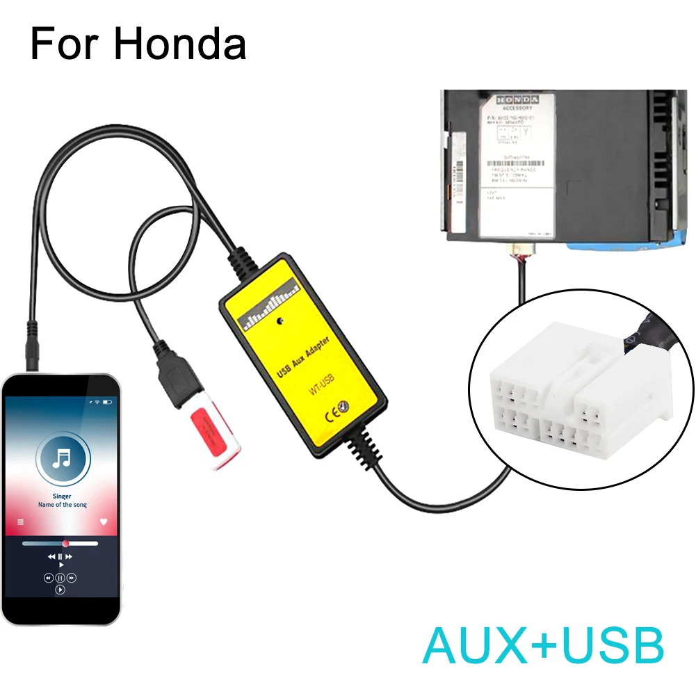 AUX кабель USB адаптер расширение провода 3 5 мм стерео аудио цифровой cd чейнджер для