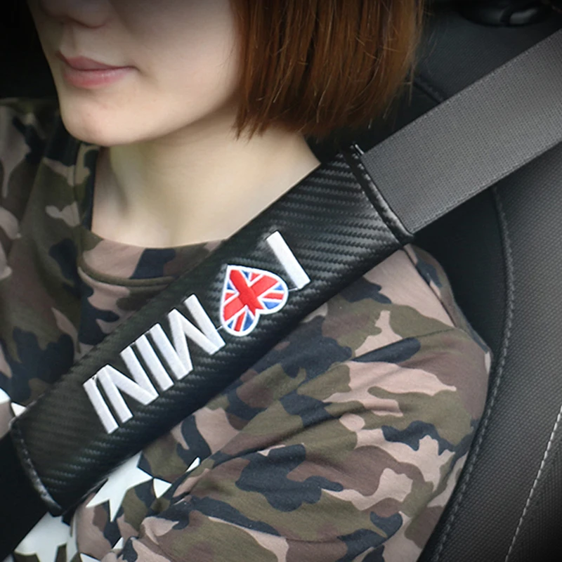 Прокладка для ремня безопасности из углеродного волокна плечевой протектор MINI