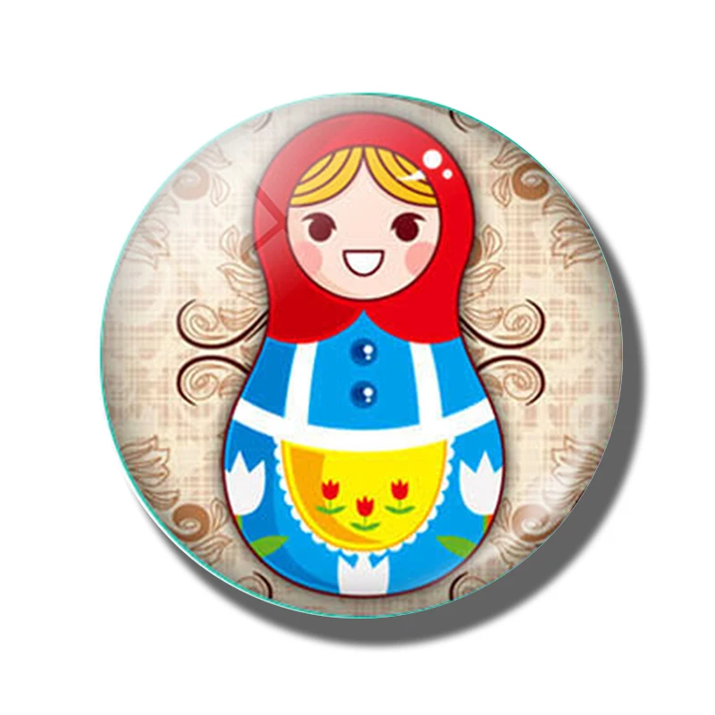 Русская кукла 30 мм магнит на холодильник мультфильм Babushka Матрешка детский подарок стекло магнитная наклейка на холодильник Примечание - Цвет: PACK OF 1