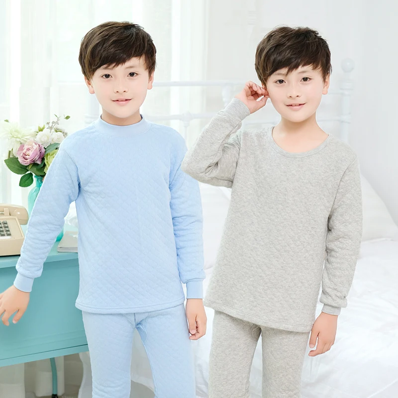 Комплект теплого нижнего белья для детей 3 слойные плотные подштанники из хлопка