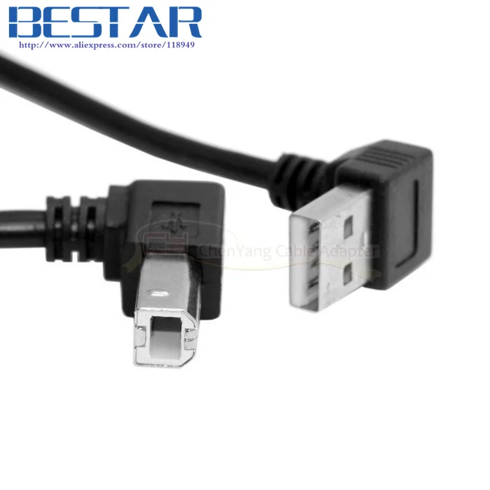 Вниз Угловой USB 2 0 USB2.0 A мужчина к B папа вверх 90 градусов принтер сканер HDD кабель 35