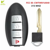 keyecu replacement proximity smart remote key fob 315mhz for nissan 2013 2017 sentraversaleaf fcc id cwtwb1u840