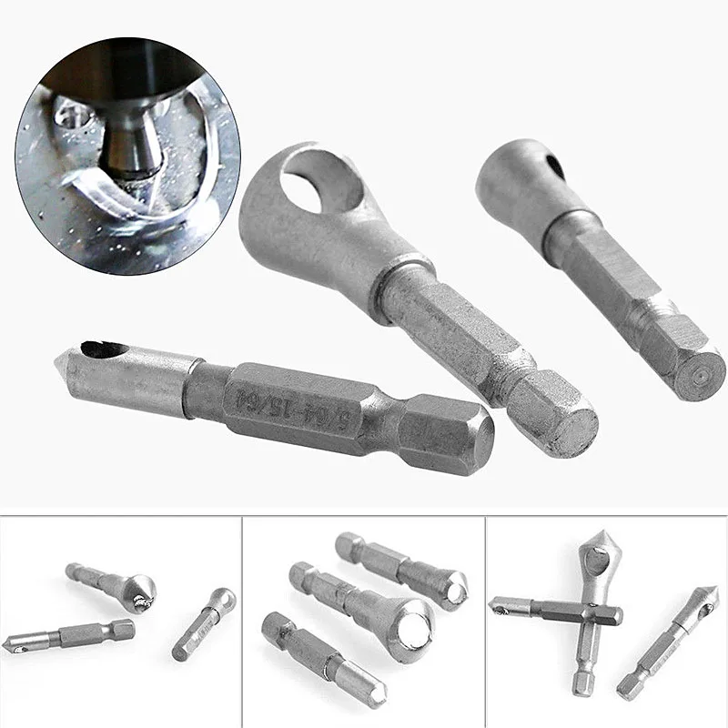 

Hot 3Pcs Set HSS Countersink Deburring Drill Bit Metal Taper Hole Saw Cutter Chamfering Power Drills Hand Tool Bits Cutting