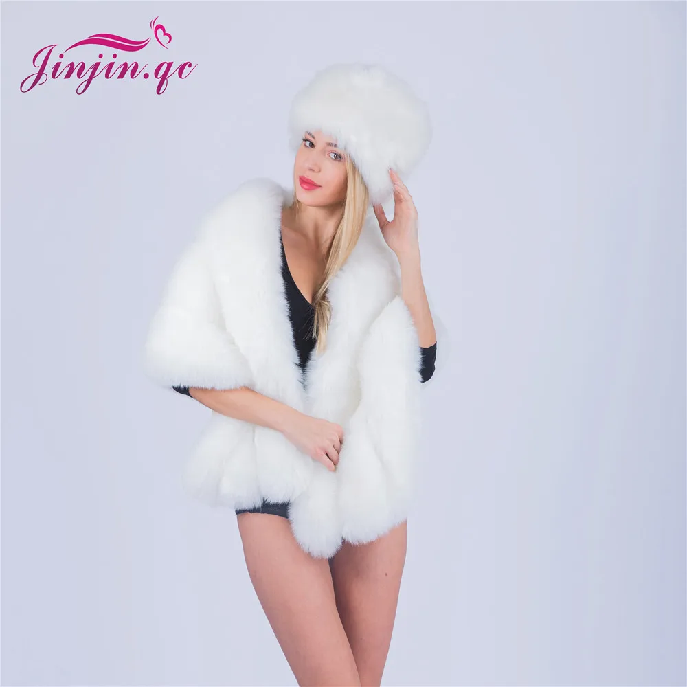 Jinjin.QC Women Winter Fur Cap Real Fox/Raccoon For Hat With fur Tail Fashion Russian Ear Protector High Quality Female Hat