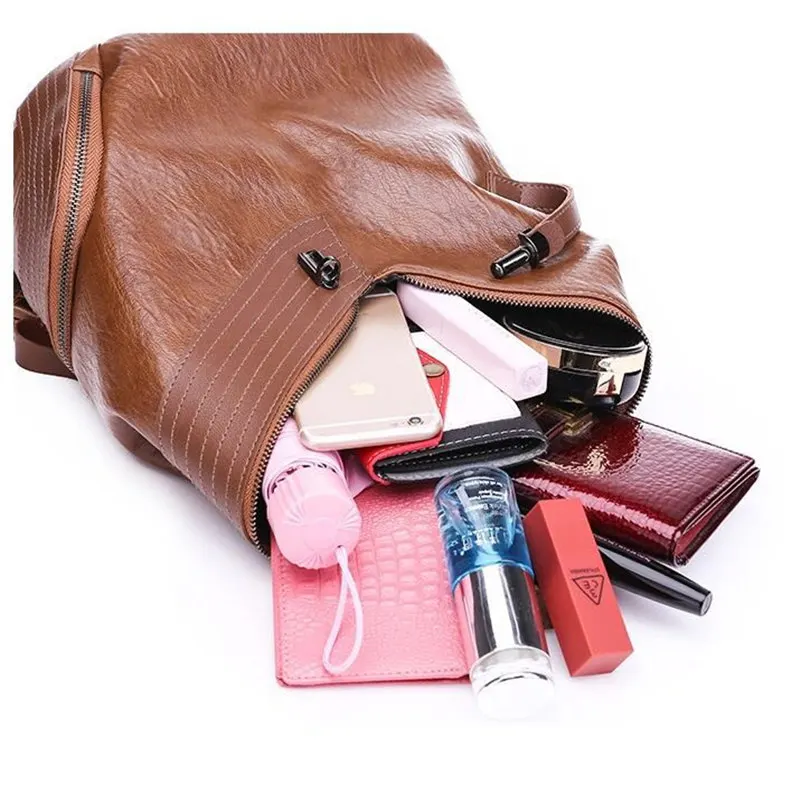 

Simple Style Women Backpack High Quality Youth Leather Backpacks for Teenage Girls Female School Shoulder Bag Bagpack mochila