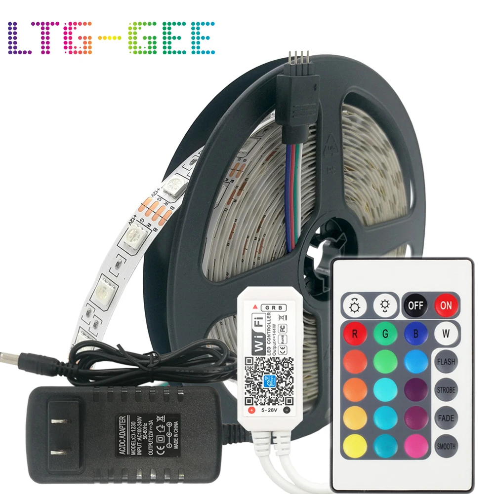 Светодиодная лента RGB RGBW RGBWW 12 в пост. Тока 5050 60 светодиодов/м 5 м с мини