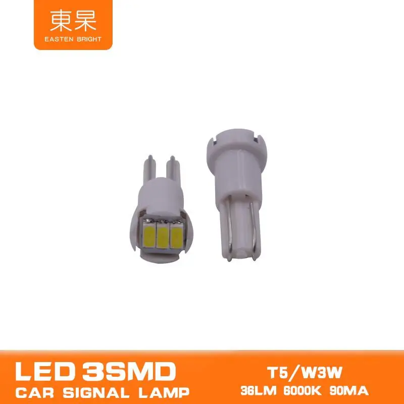Автомобильные фары LED T5 W3W 3SMD белый 12В сигнальная лампа Светодиодная панель с