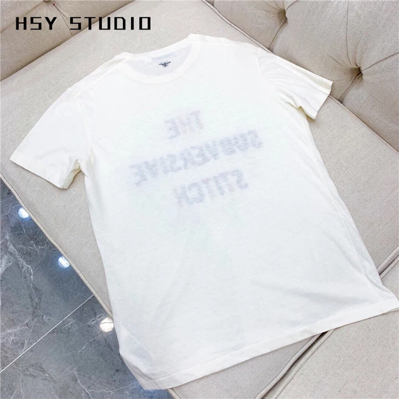 【HSY stuo】 2019 лето новый тренд для женщин honeybee принт цвет вышивка буквы кисточки