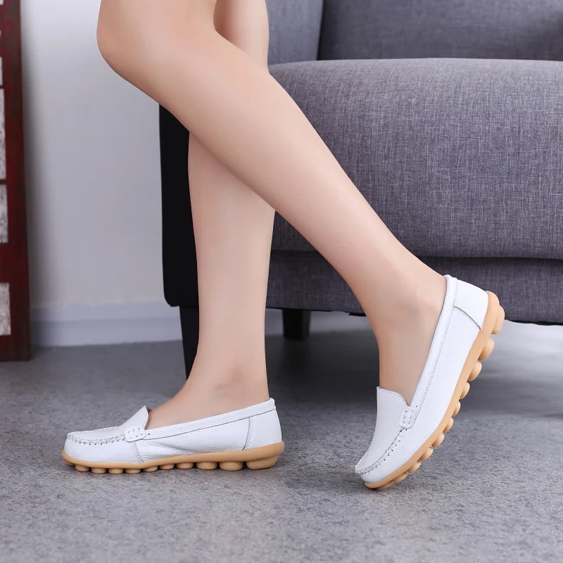 Лоферы BeckyWalk женские из натуральной кожи Повседневные балетки без застежки