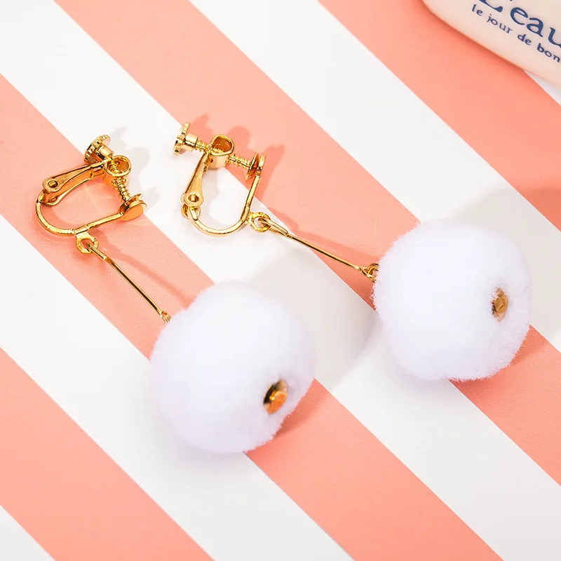 Fashion Earrings Metal Real Mink Fur Ball Silver Earring Flower for Women and Girls Drop | Украшения и аксессуары