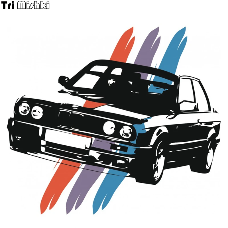 Tri Mishki WCS044 15*14 см для bmw e30 забавная наклейка автомобилей Цвет Фул Авто