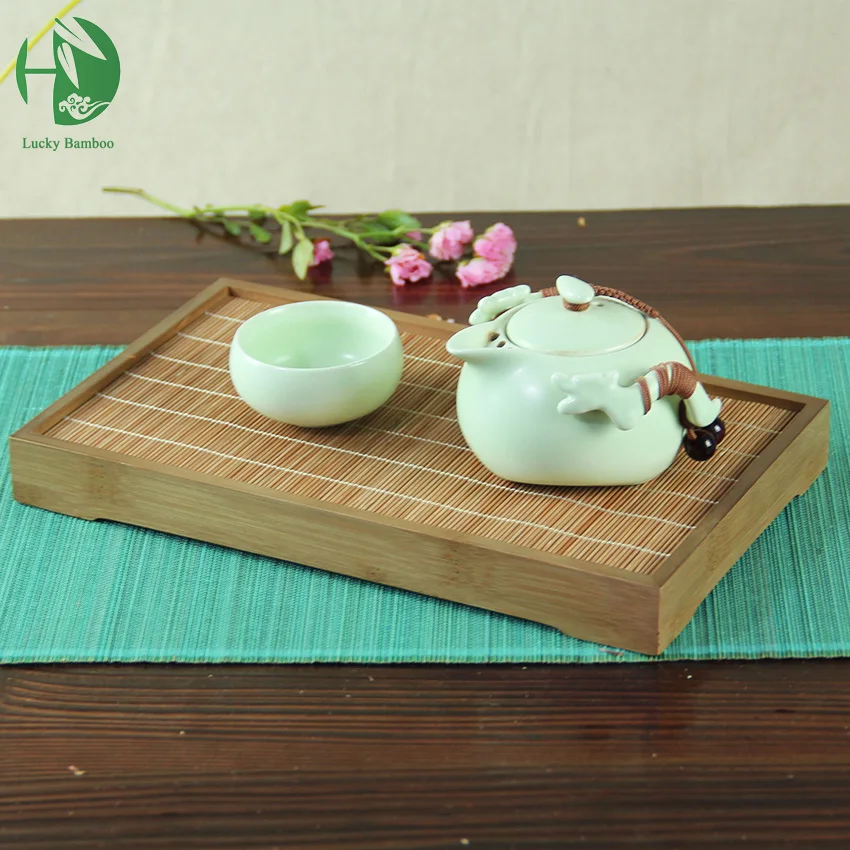 Деревянный поднос для чая фруктовый поддон бамбук кунг фу водонепроницаемый