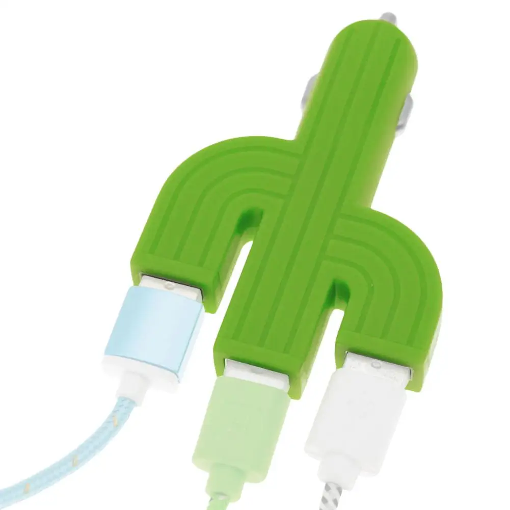 Универсальное автомобильное зарядное устройство Кактус 3 USB порта мини для