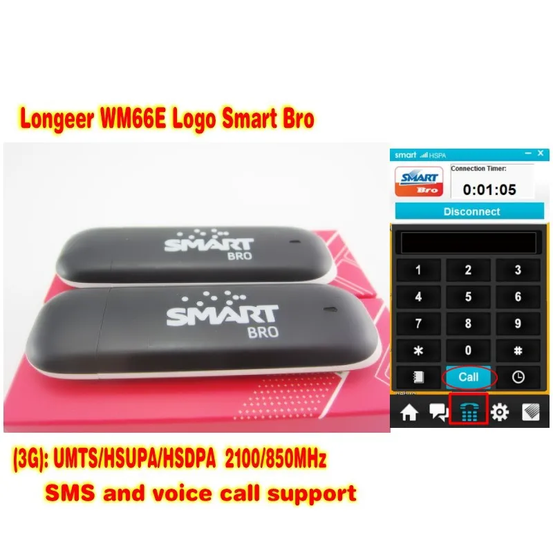 Lot of 100pcs Longcheer 3G USB Modem WM66e Logo smart bro