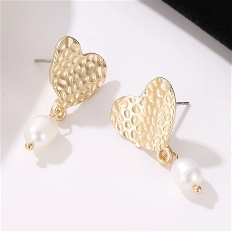 2019 новые модные серьги темперамент Сердце золотистого цвета Простая любовь