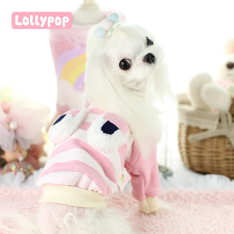 Big Eyes Striped Dog Hoodies Sleeves Downs Clothes for Dogs Yorkshire Winter Pet Chihuahua Maltese 6DLP59 | Дом и сад