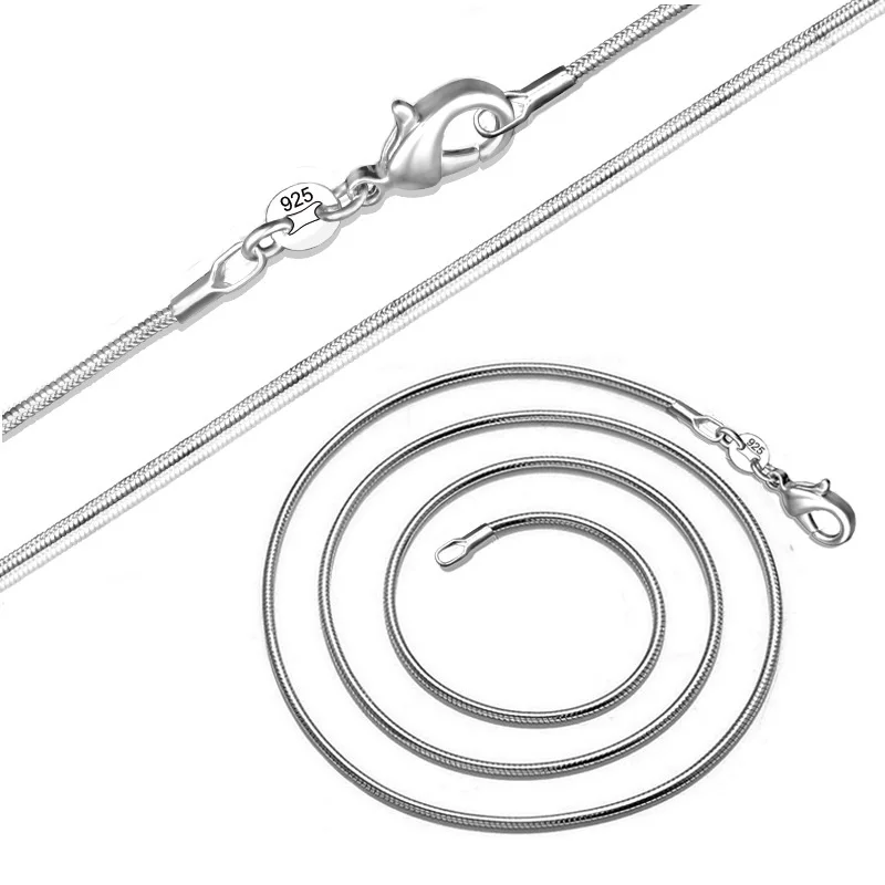 

24pcs Snake Chain Necklaces with Lobster Clasps Link Necklace Silver Plated DIY Jewelry Making 18 inch