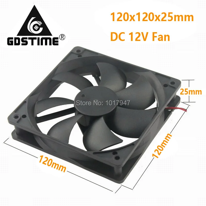 1 шт. Gdstime 120 мм 2Pin 12025 DC 12 В 12 см 120*120*25 бесщеточный промышленный вентилятор охлаждения