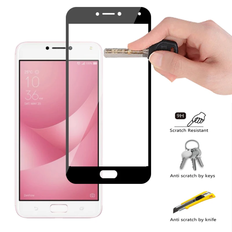 Полное покрытие Защитное стекло для Asus Zenfone 4 Max ZC554KL ZC520KL защита экрана Tremp Selfie ZD553KL
