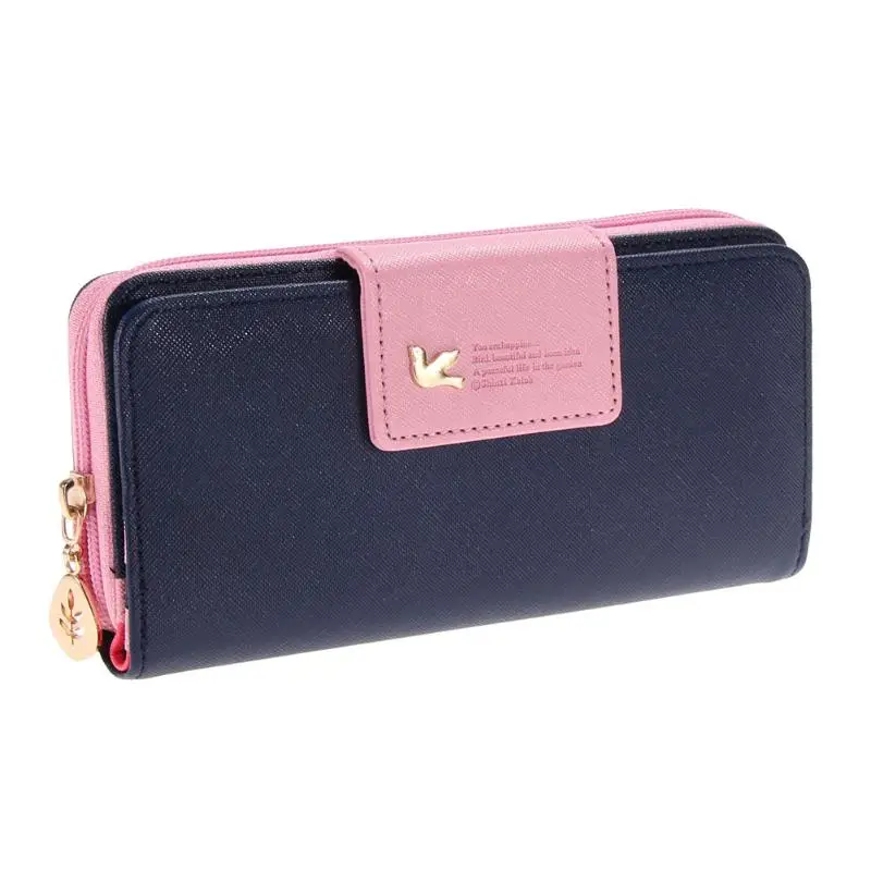

Casual Solid Color Long Wallet Clutch For Women Simple Fashion Coin ID Card Holder Purse Ladies Retro PU Leather Phone Purse