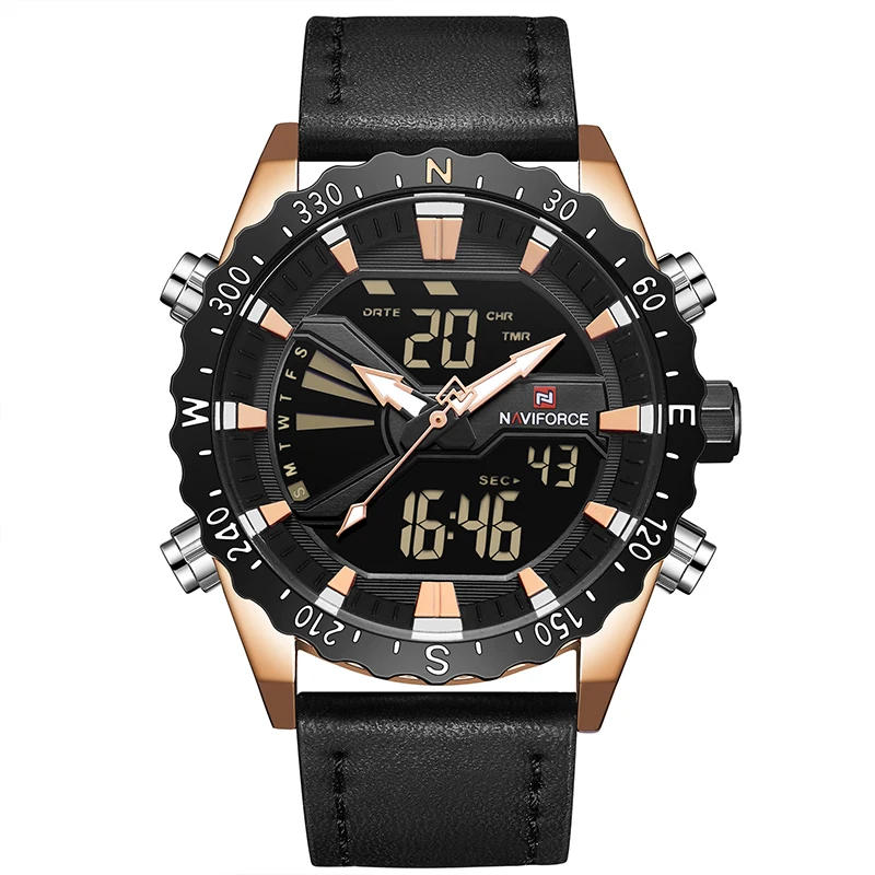 Топ люксовый бренд NAVIFORCE мужские спортивные военные часы Мужские кварцевые
