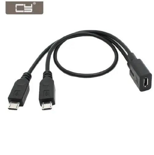 Разветвитель CY Micro USB Мама на 2 папа Удлинительный зарядный кабель для Galaxy S5 i9600 S4