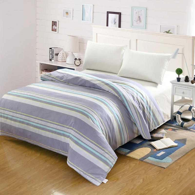 Современный простой пододеяльник в полоску двухслойный Королевский размер 1 шт.