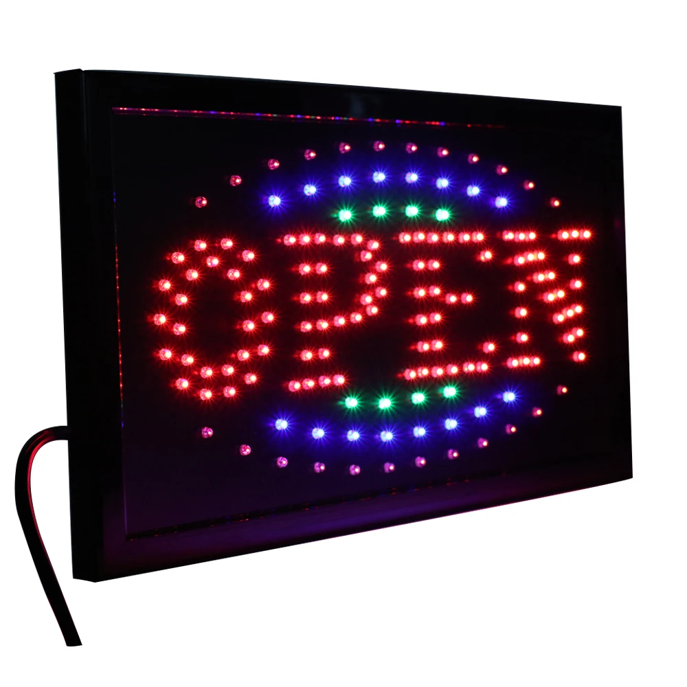 

CHENXI 36 Styles LED Open Sign Neon Light 10X19 inch Animated Business Shop Store Open Window Display PVC Frame Indoor