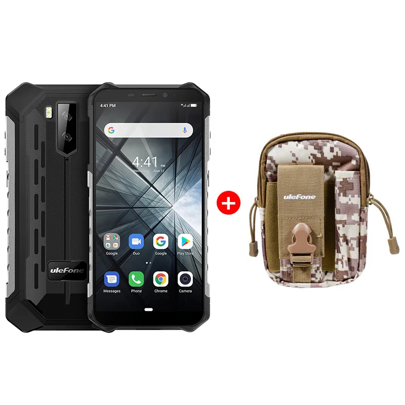 Silver add bag Ulefone Armor X3 мобильные телефоны Android 9,0 IP68/IP69K водонепроницаемый 2 ГБ 32 ГБ MT6580 5,5 дюйма HD+ 8MP 5000 мАч Лицо ID 3g смартфон - Color: Silver add bag
